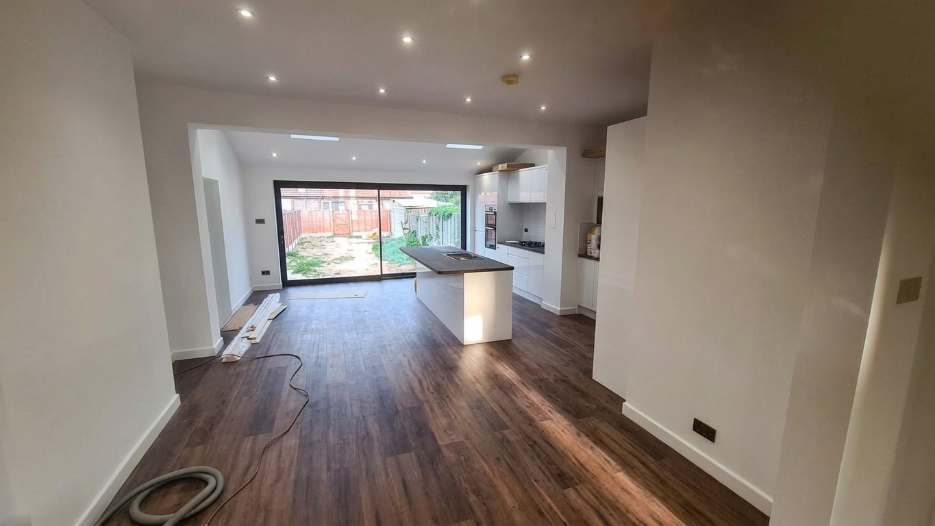 About DM Construction Builders – photo 1 Bright open-plan living space renovated by DM Construction