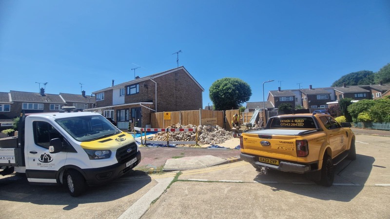 Double storey extension under construction in Eastwood