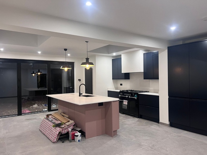 Refurbished kitchen in an extended home in Leigh-on-Sea