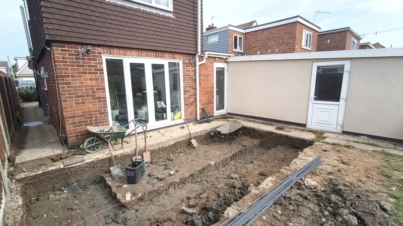 Extension shell build on Canvey Island