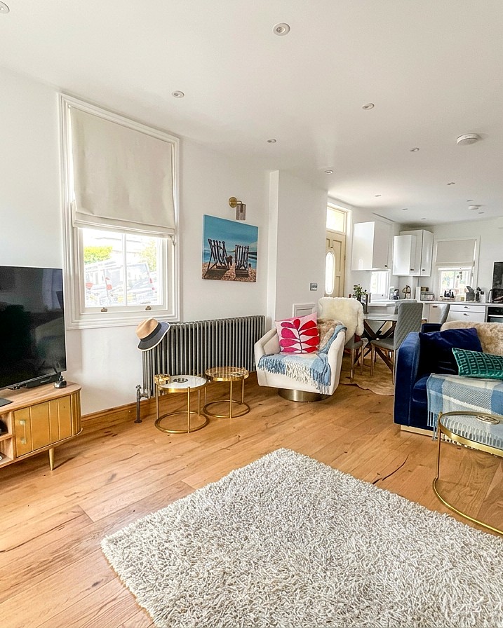 Renovated living room in a listed building in Old Leigh
